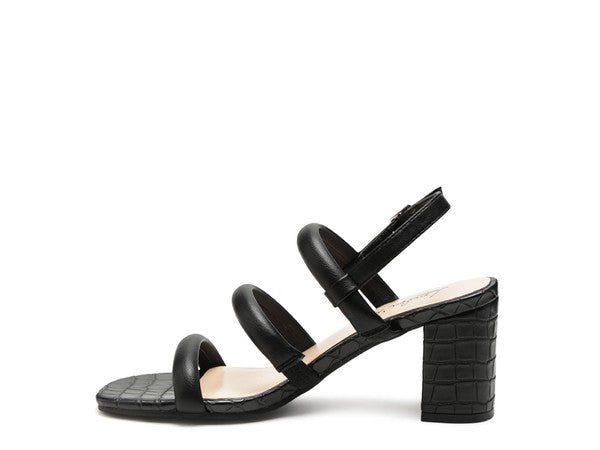 Slater Croc Slingback Black Sandals