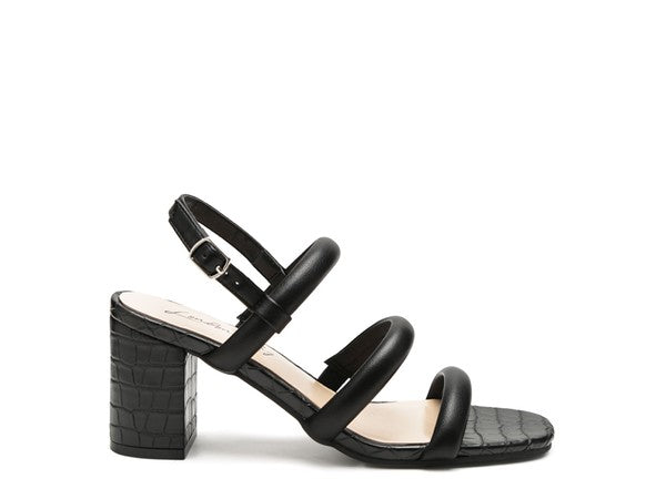 Slater Croc Slingback Black Sandals