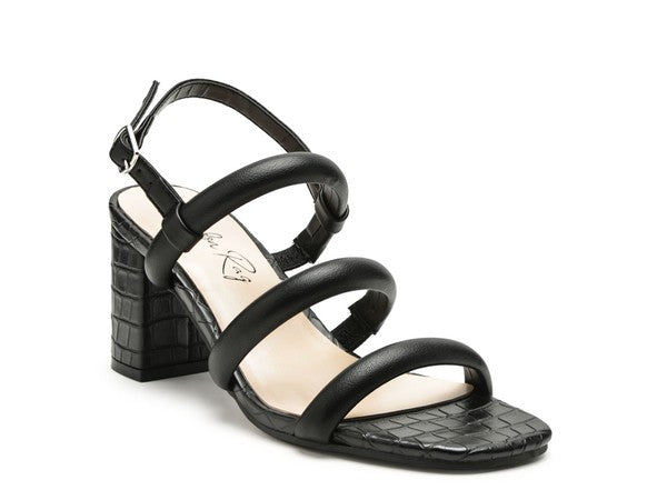 Slater Croc Slingback Black Sandals