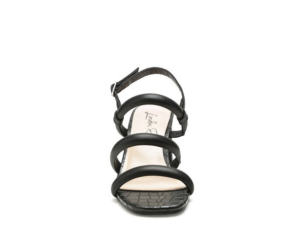 Slater Croc Slingback Black Sandals