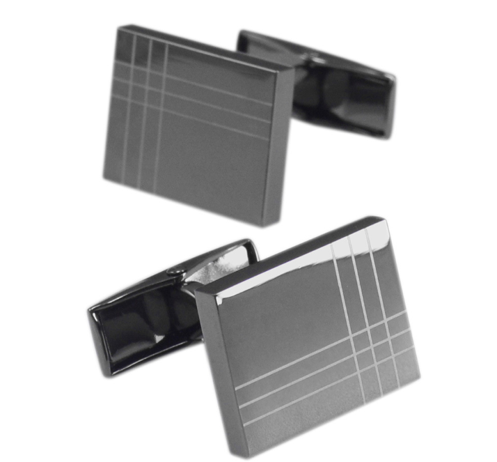 Square Striped Cufflinks