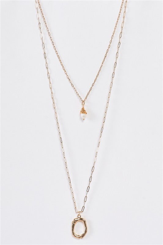 Tear-Drop Pearl Charm Necklace