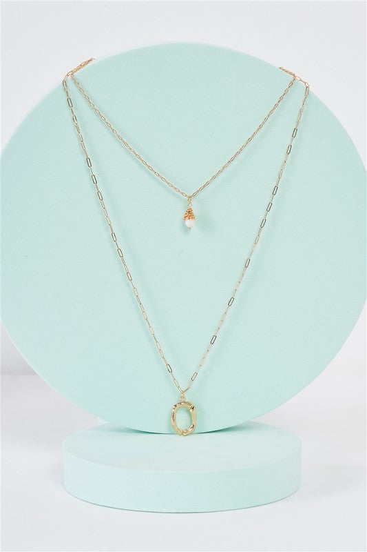 Tear-Drop Pearl Charm Necklace