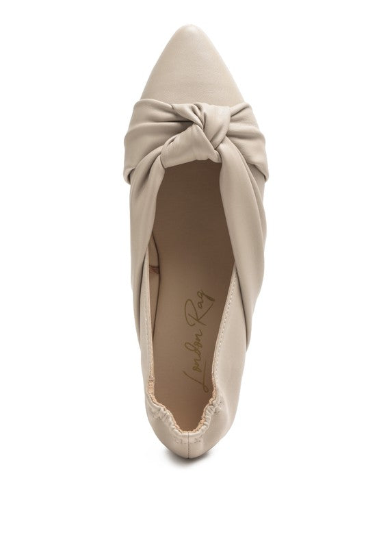 Norma Ballet Flats with Knot Detail