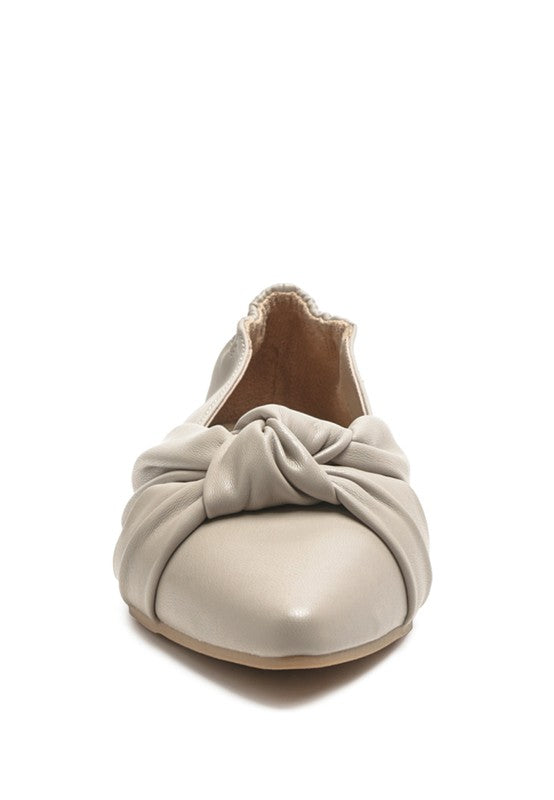 Norma Ballet Flats with Knot Detail