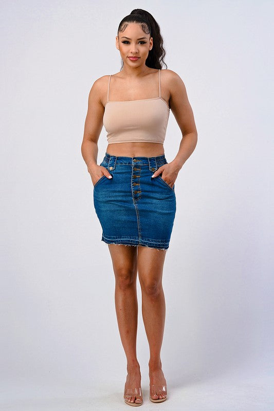 Cinched Waist Mini Skirt