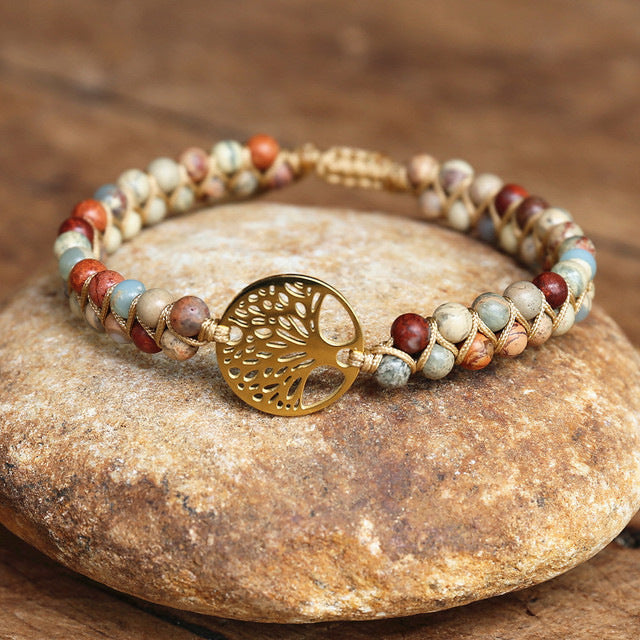 Natural Agate Beads, Hand-Woven Friendship Lover Bracelet