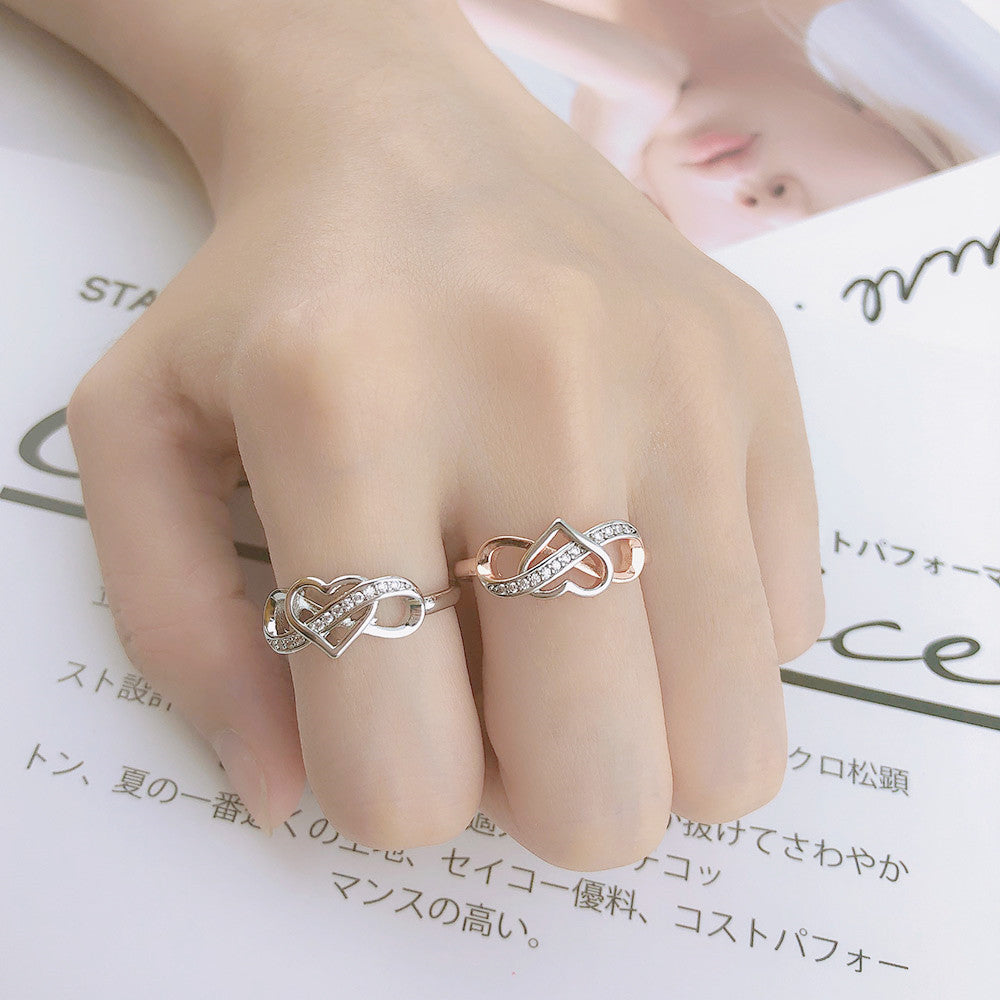 Hollow Heart-Shaped Infinity Ring