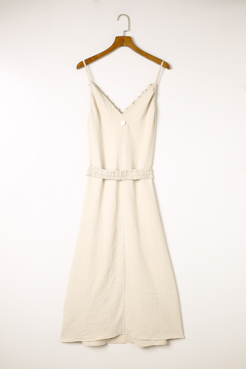 V Neck Sleeveless Maxi Dress with Elastic Belt