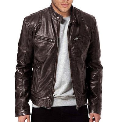 Slim PU Leather Jacket