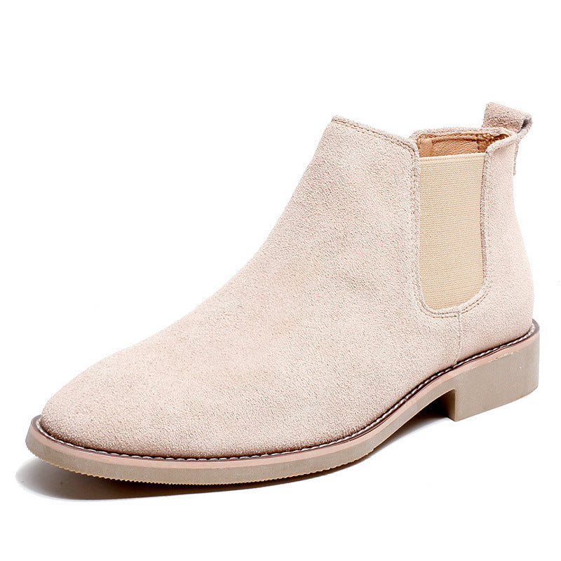 Men's Pointed Toe Suede Frosted Boots