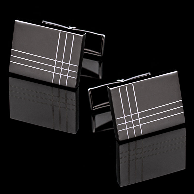 Square Striped Cufflinks