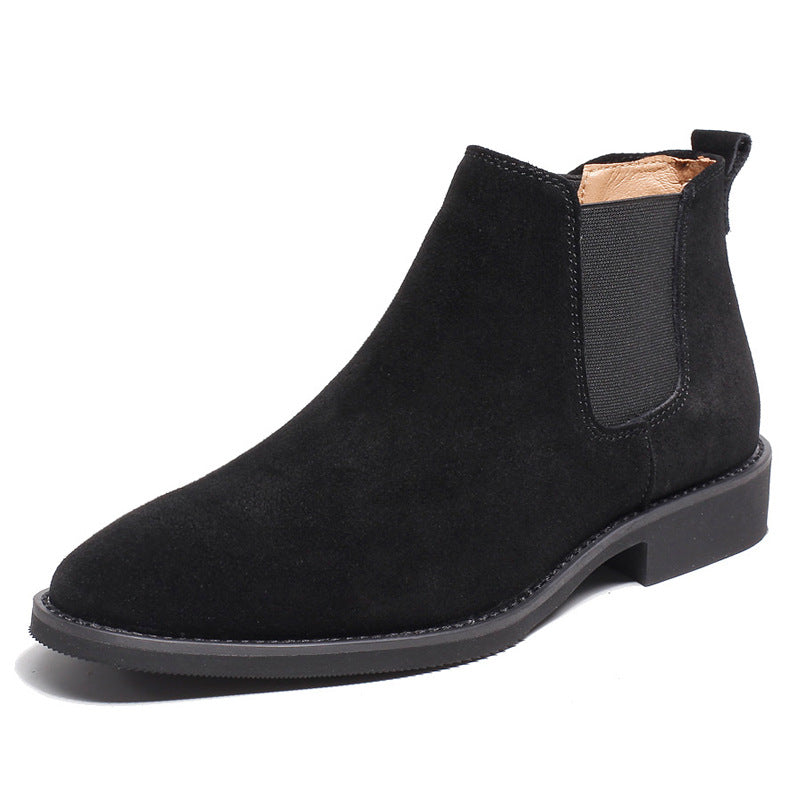 Men's Pointed Toe Suede Frosted Boots