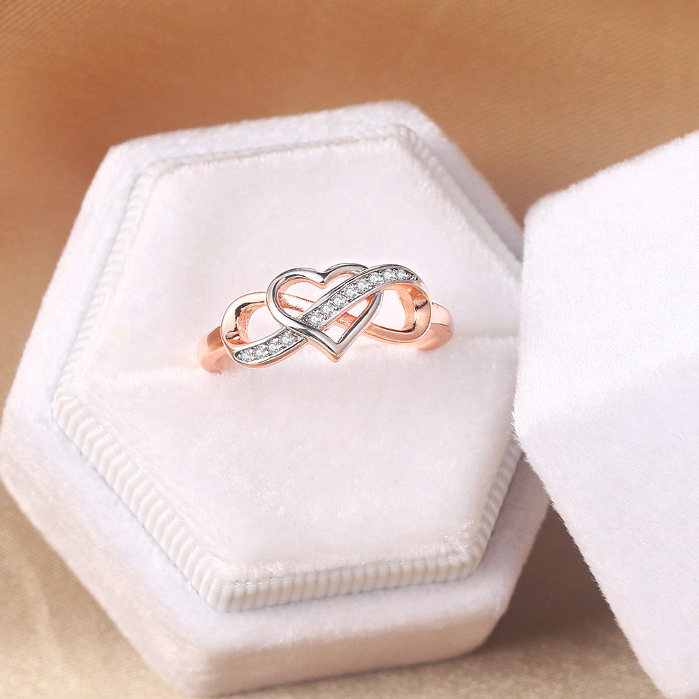 Hollow Heart-Shaped Infinity Ring