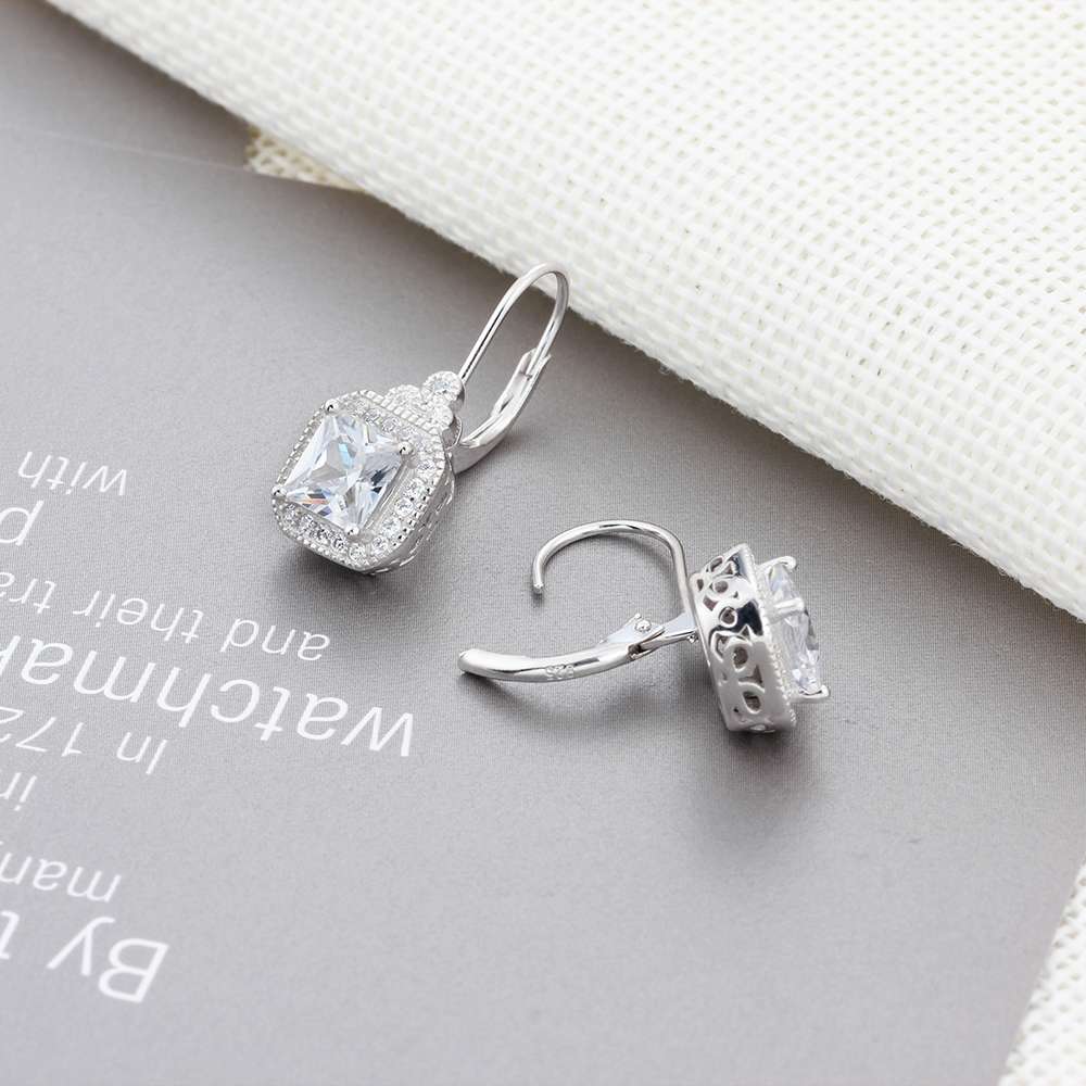 Halo Cushion Cut Earrings