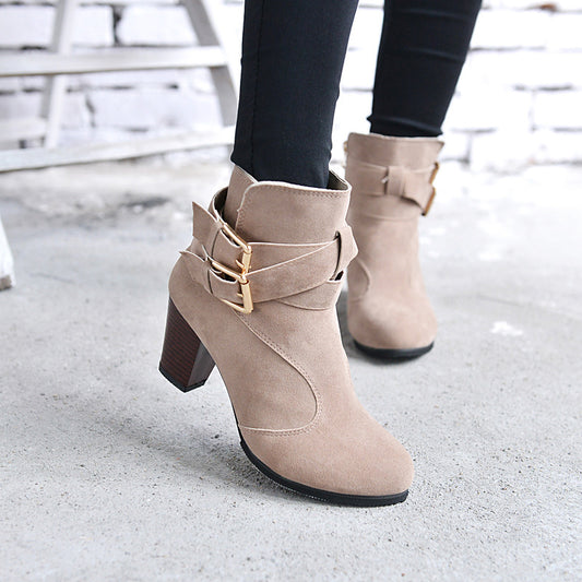 Crisscross Buckle Suede Boot