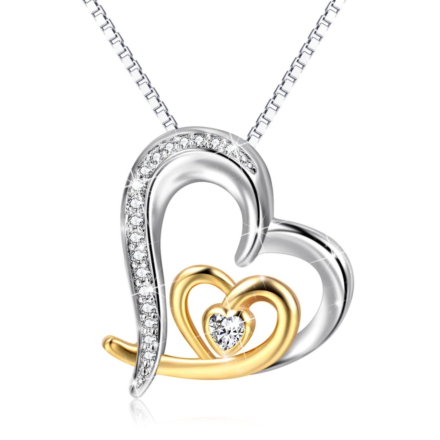 Two-tone Hearts Chain