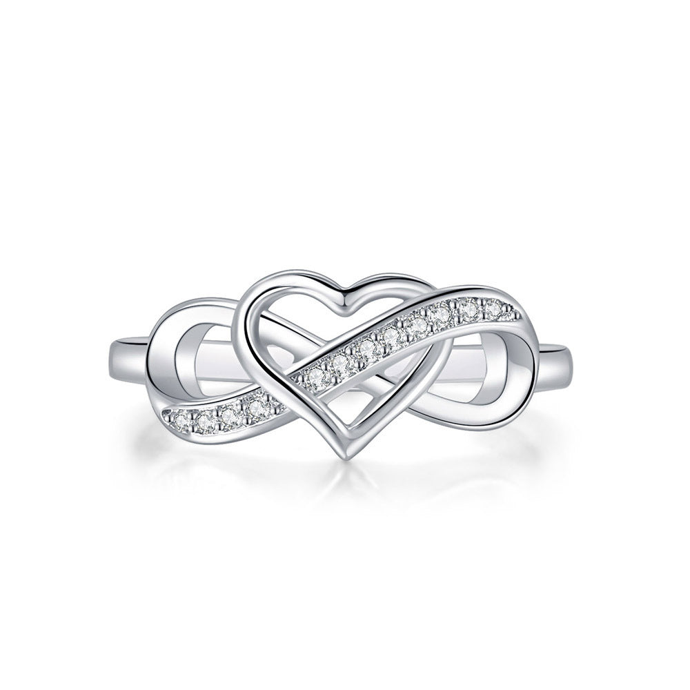 Hollow Heart-Shaped Infinity Ring