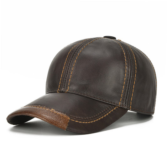 Men Thin Leather Baseball Cap