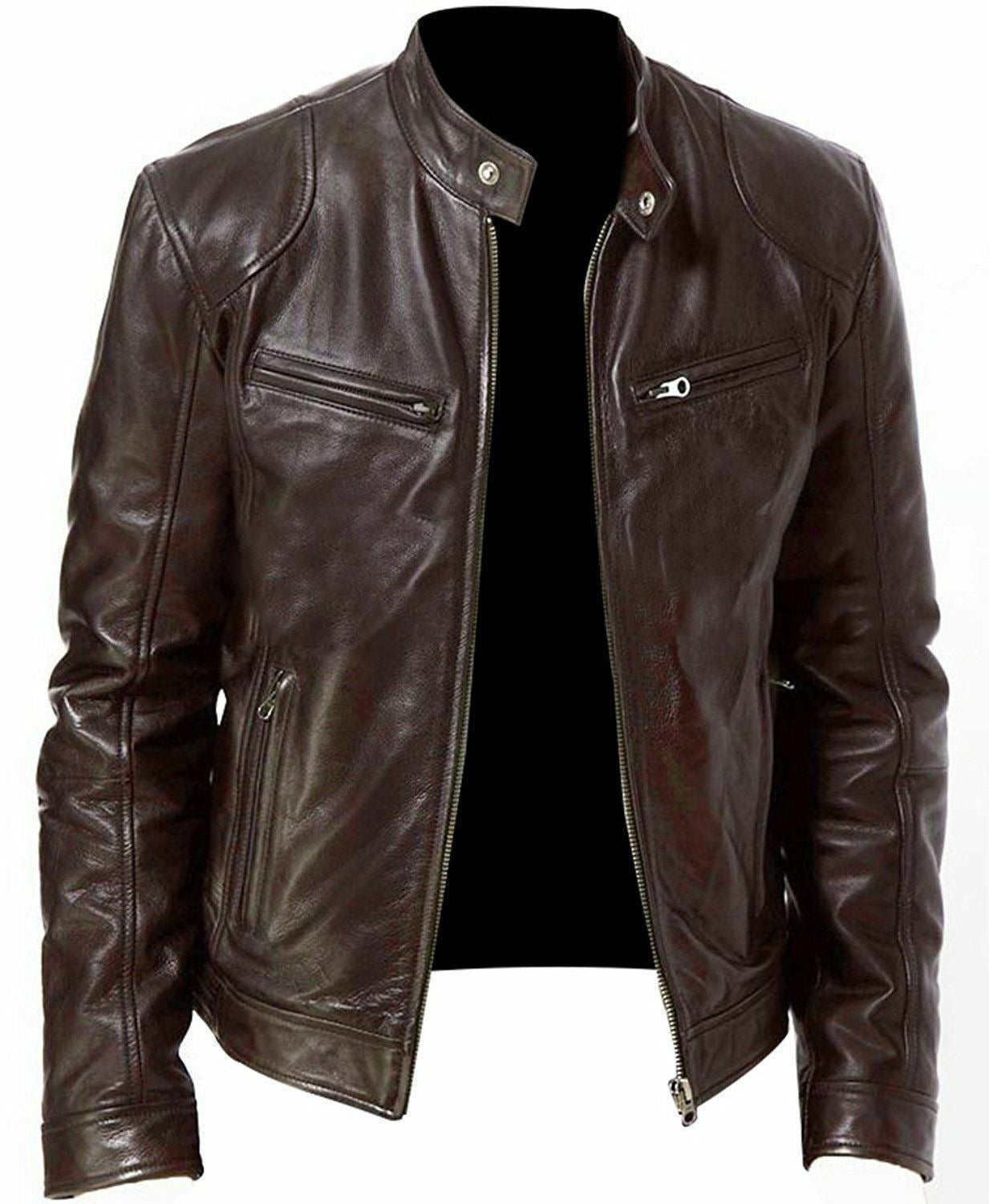 Slim PU Leather Jacket