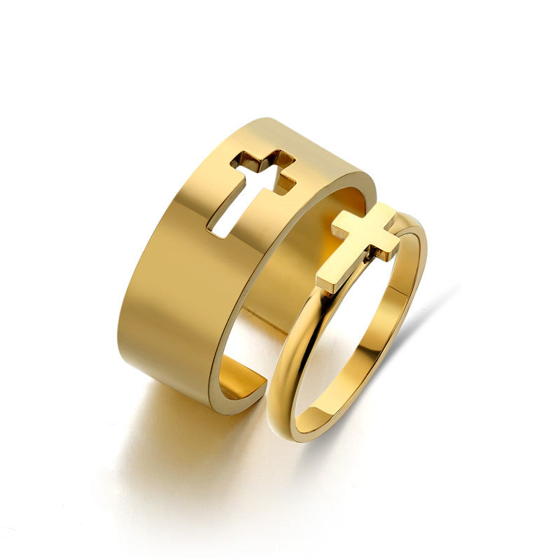 Simple And Versatile Couples Titanium Steel Ring