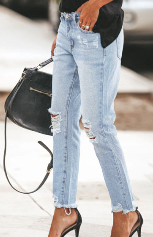 Ankle Length Ripped Jeans