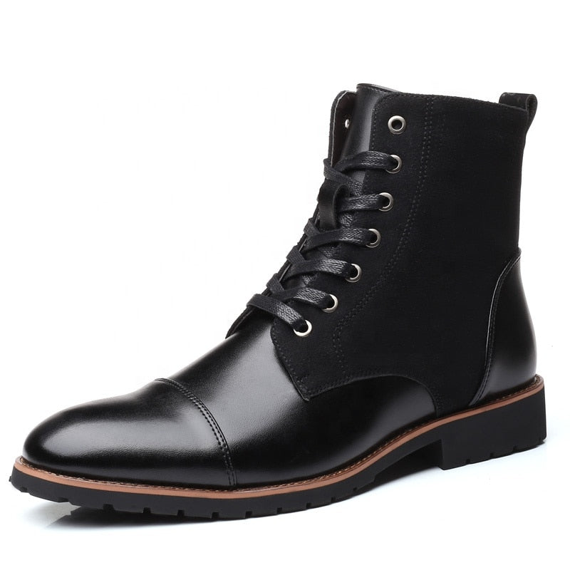 Men's Leather & Canvas Martin Boots