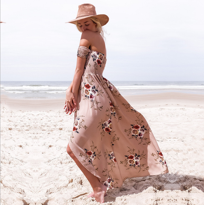 Off shoulder Boho Style Dress