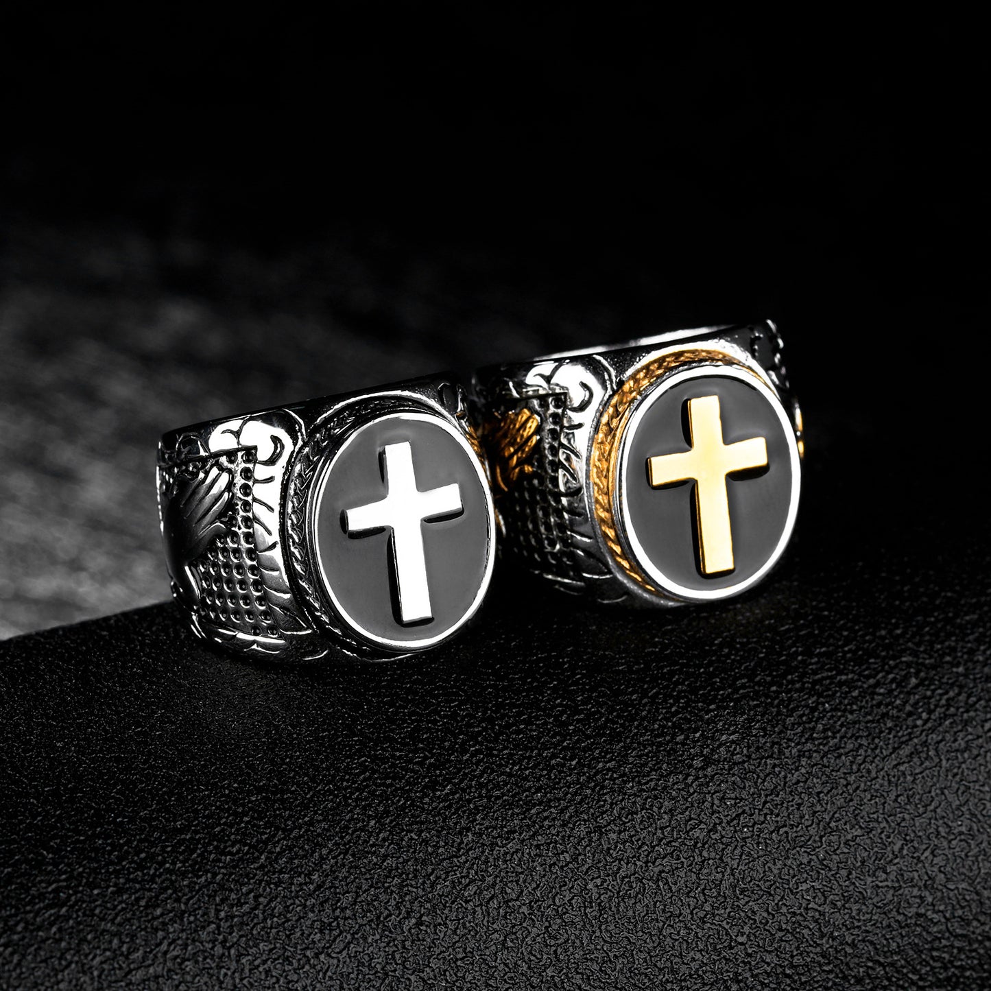 Titanium Cross Ring for Men