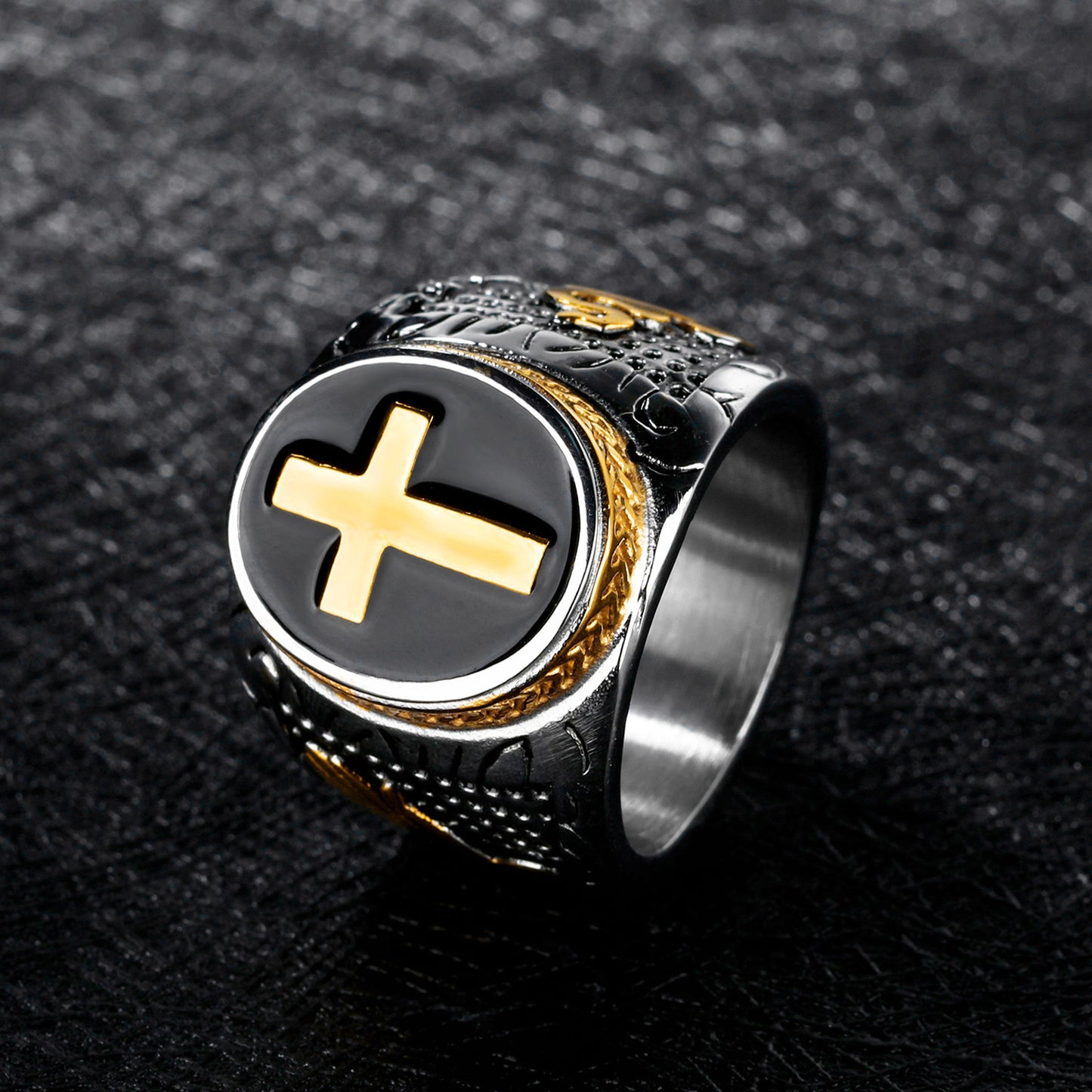 Titanium Cross Ring for Men