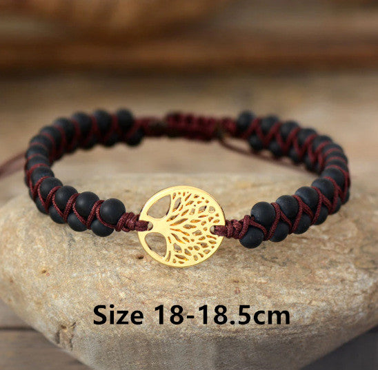 Natural Agate Beads, Hand-Woven Friendship Lover Bracelet