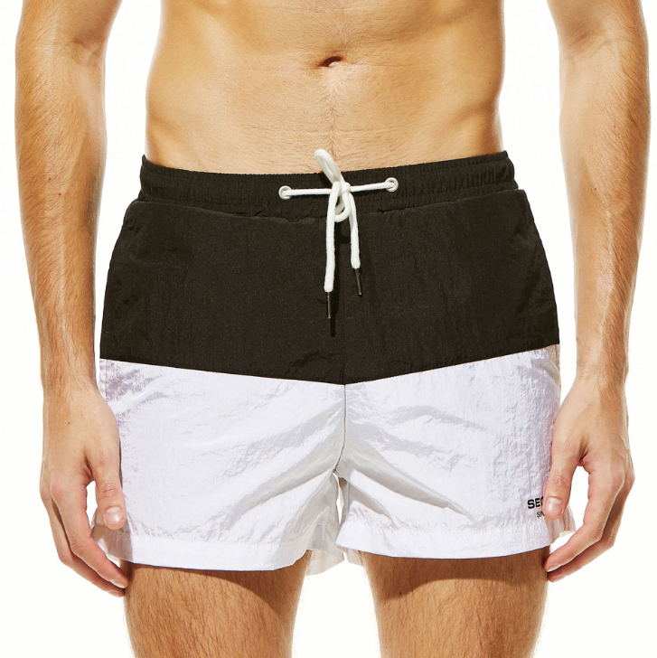 Slim Color Block Beach Shorts