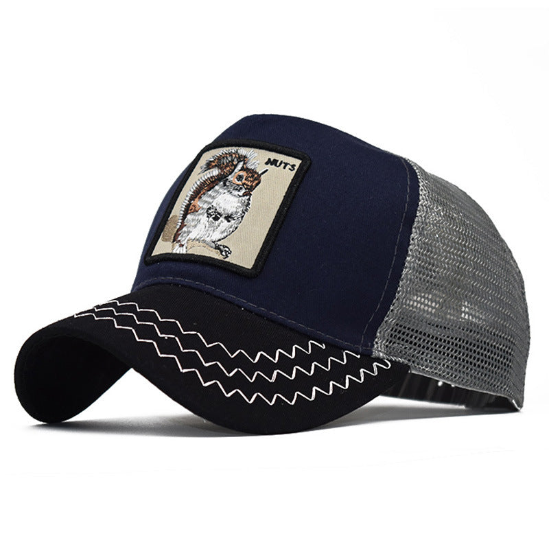 Animal Embroidery Net Baseball Cap