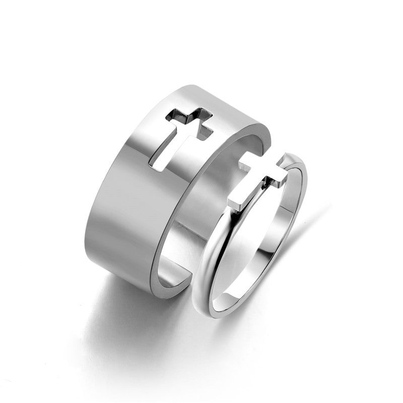 Simple And Versatile Couples Titanium Steel Ring