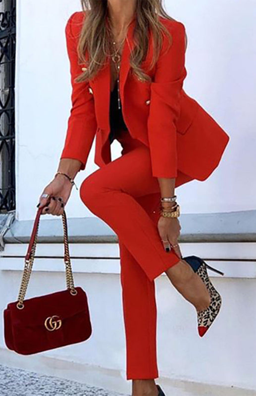 New Solid Color Fashion Two-Piece Suit