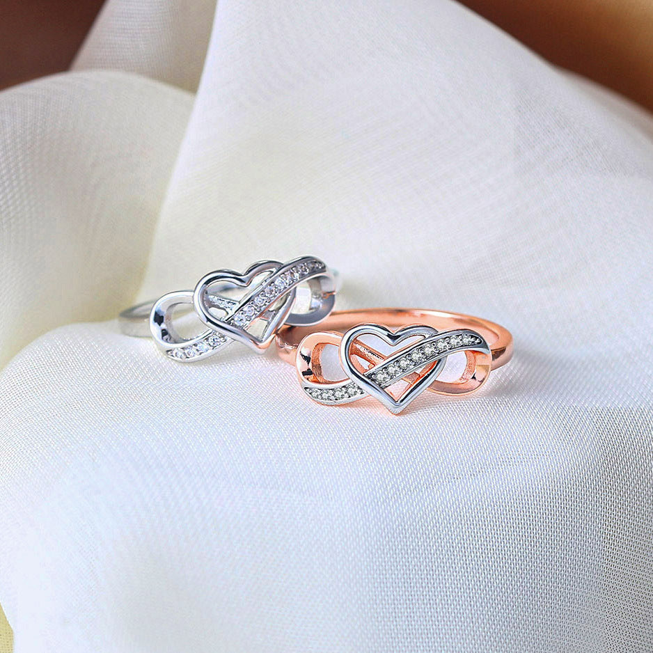 Hollow Heart-Shaped Infinity Ring