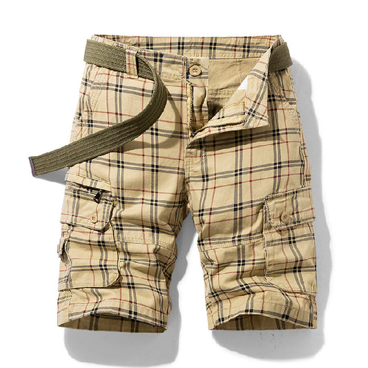 Men's Plaid Cargo Shorts