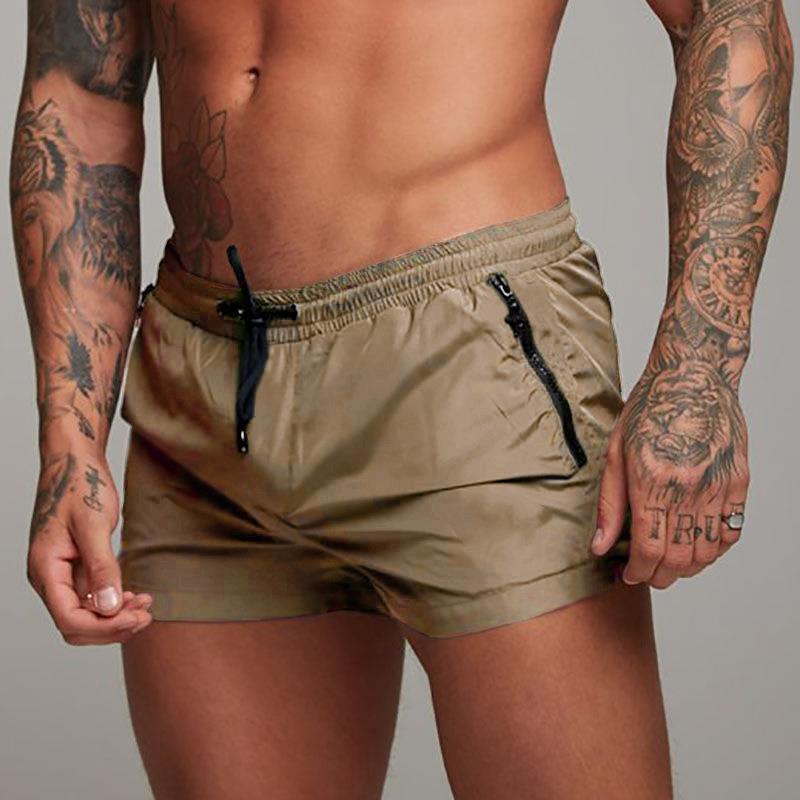 Men's Slim Quick Dry Running or Beach Shorts With Zipper Pockets