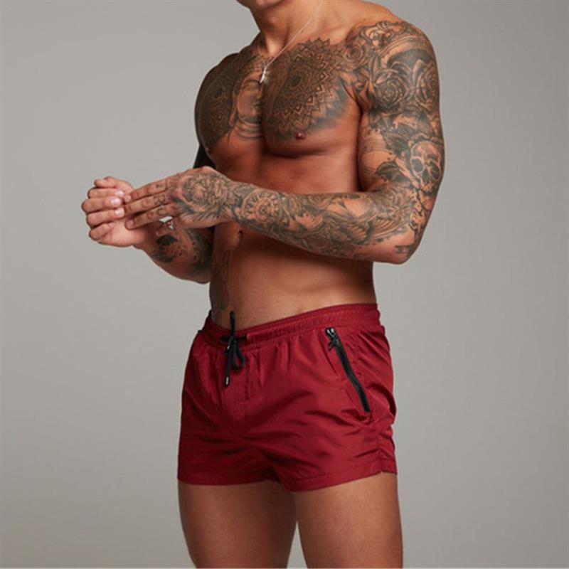 Men's Slim Quick Dry Running or Beach Shorts With Zipper Pockets