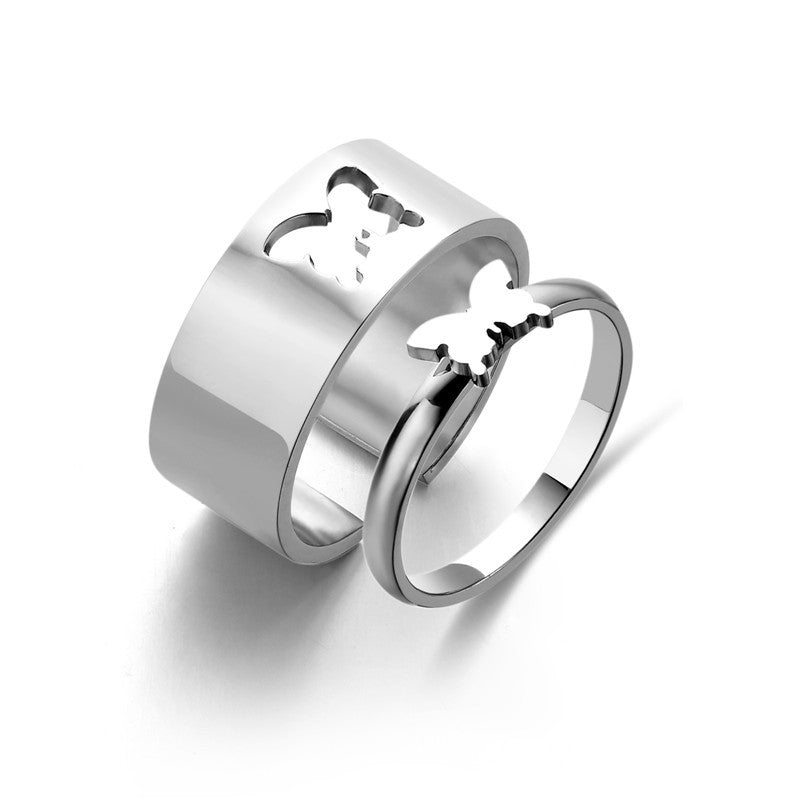 Simple And Versatile Couples Titanium Steel Ring