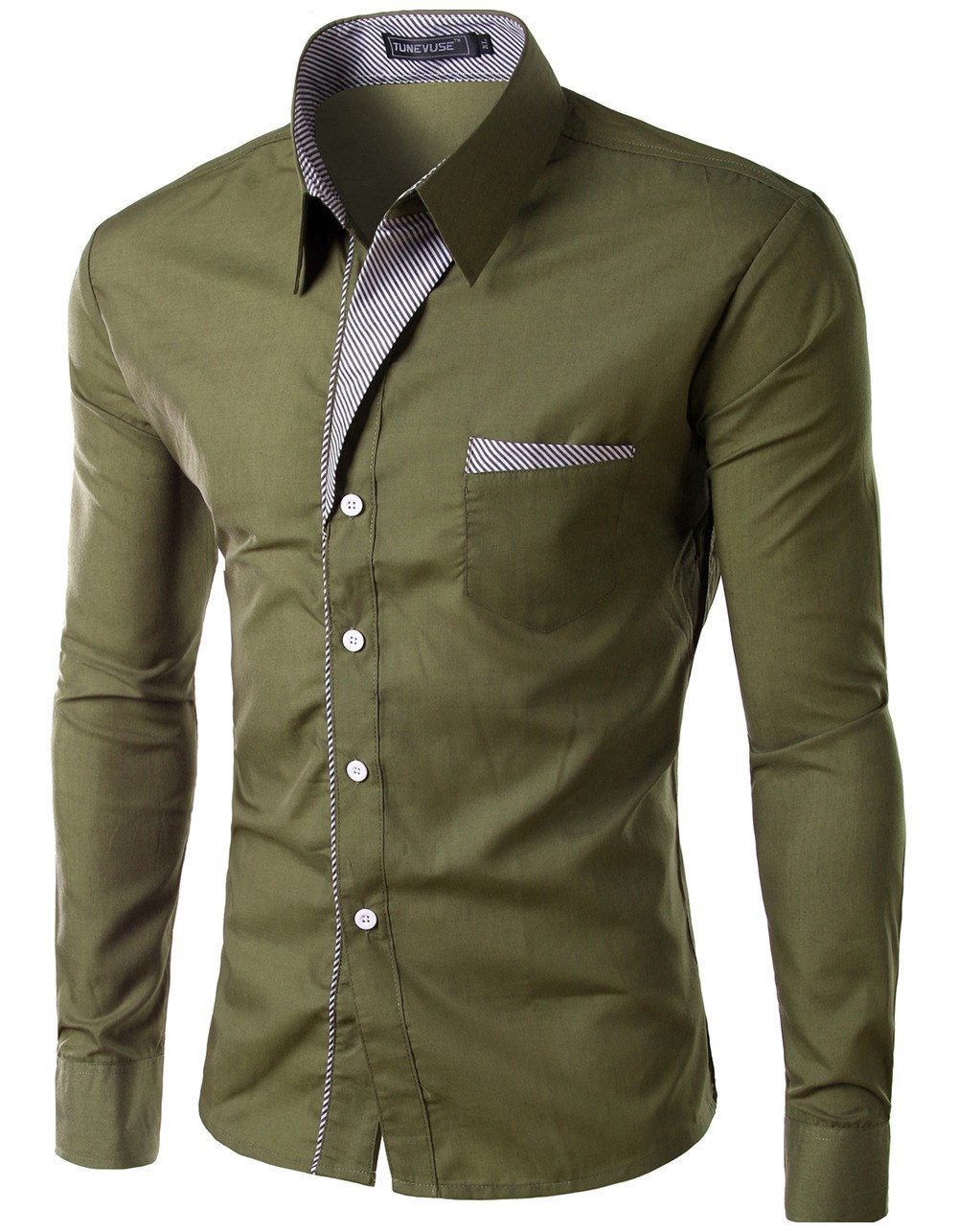 Men's Dress Shirts with Contrast Color Details