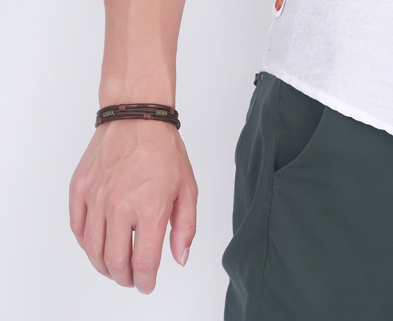 Men's Retro Braided Leather Bracelet