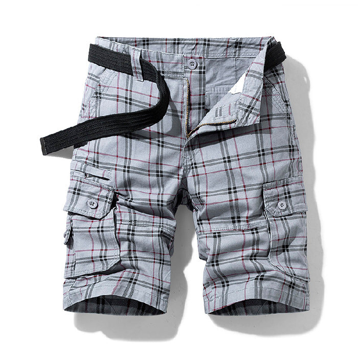 Men's Plaid Cargo Shorts