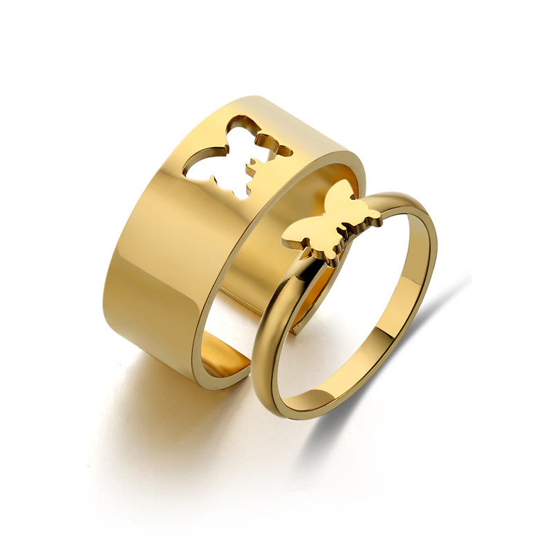 Simple And Versatile Couples Titanium Steel Ring