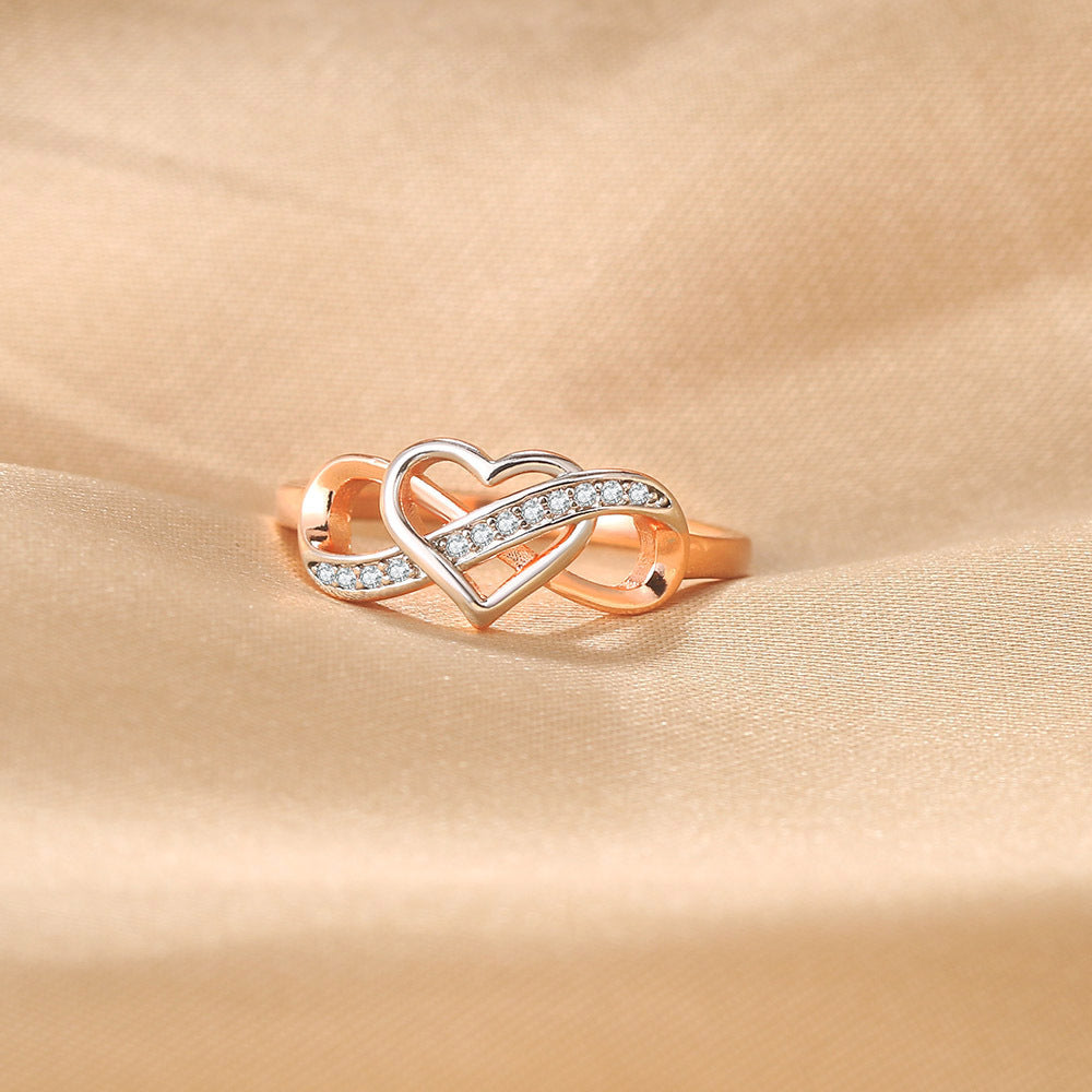 Hollow Heart-Shaped Infinity Ring