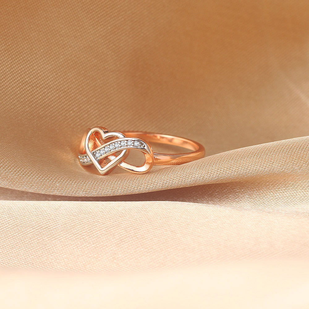 Hollow Heart-Shaped Infinity Ring