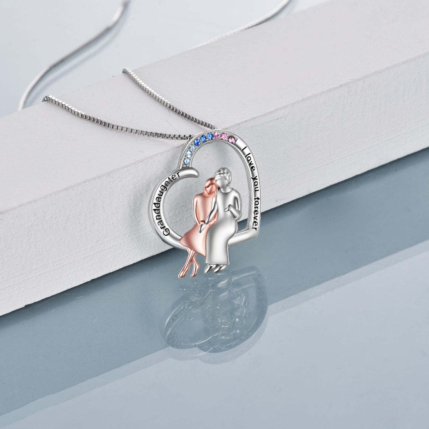 Granddaughter I Love You Forever Heart Necklace