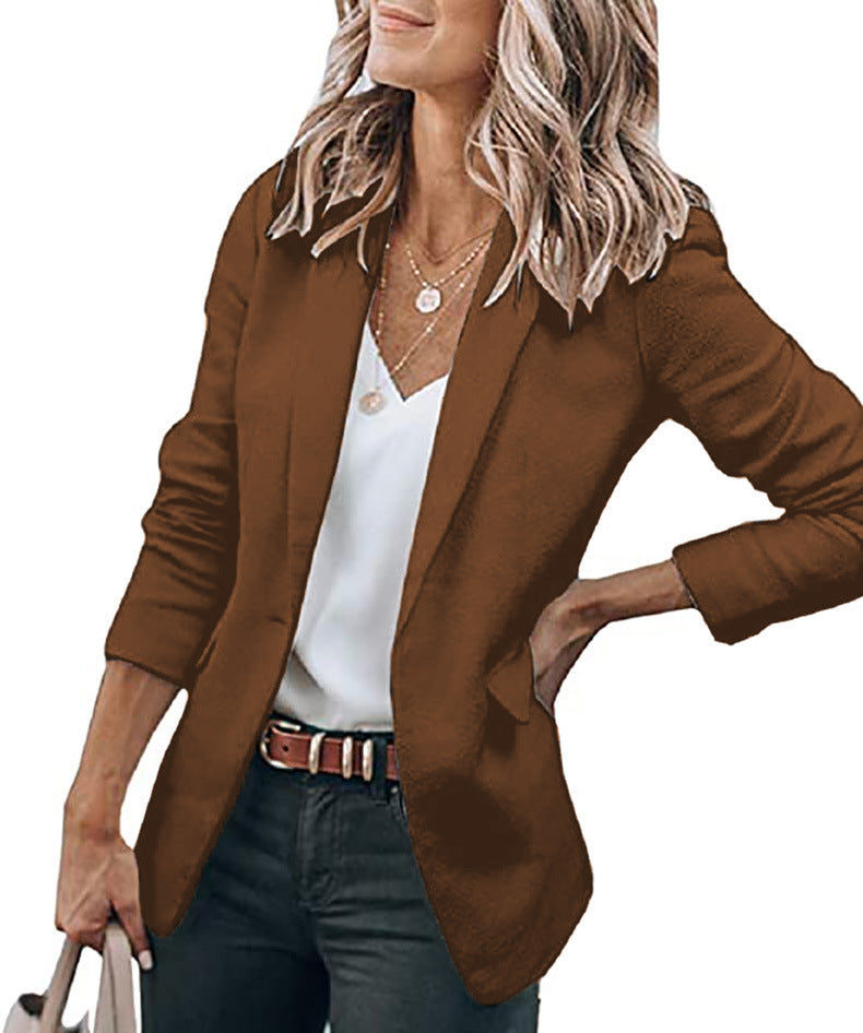 Women's Solid Color Suit Jacket