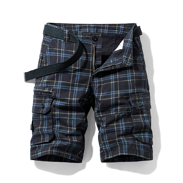 Men's Plaid Cargo Shorts