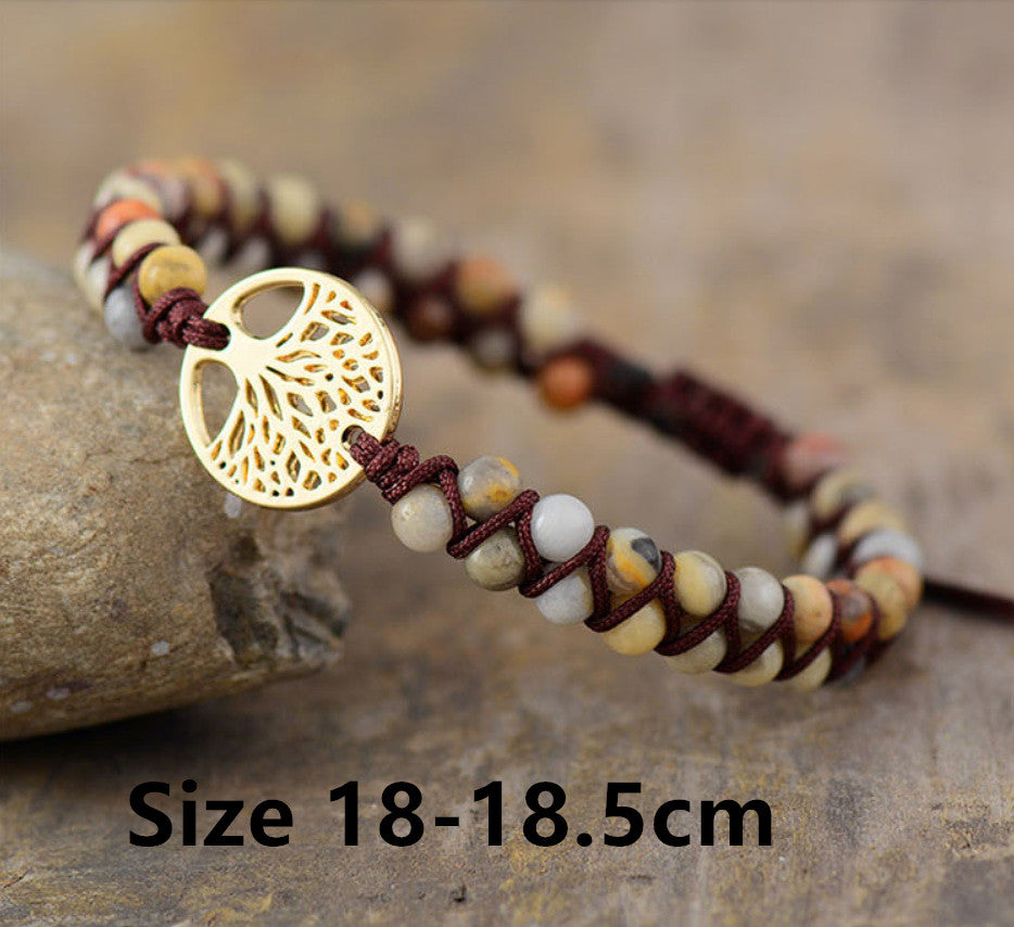 Natural Agate Beads, Hand-Woven Friendship Lover Bracelet